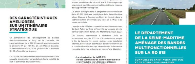 RD 915 Aménagement de Bandes Multifonctionnelles entre St Aubin-sur-Scie et Tourville-sur-Arques