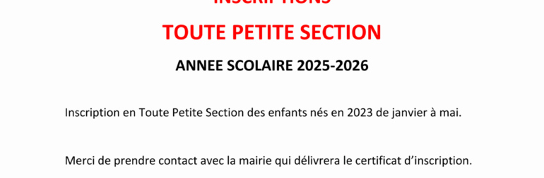 INSCRIPTON TOUTE PETITE SECTION 2025-2026 ECOLE LES PETITS PRINCES