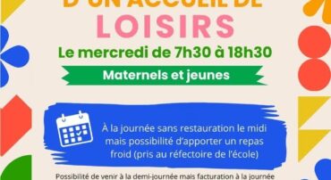 OUVERTURE: ACCUEIL DE LOIRSIRS LE MERCREDI