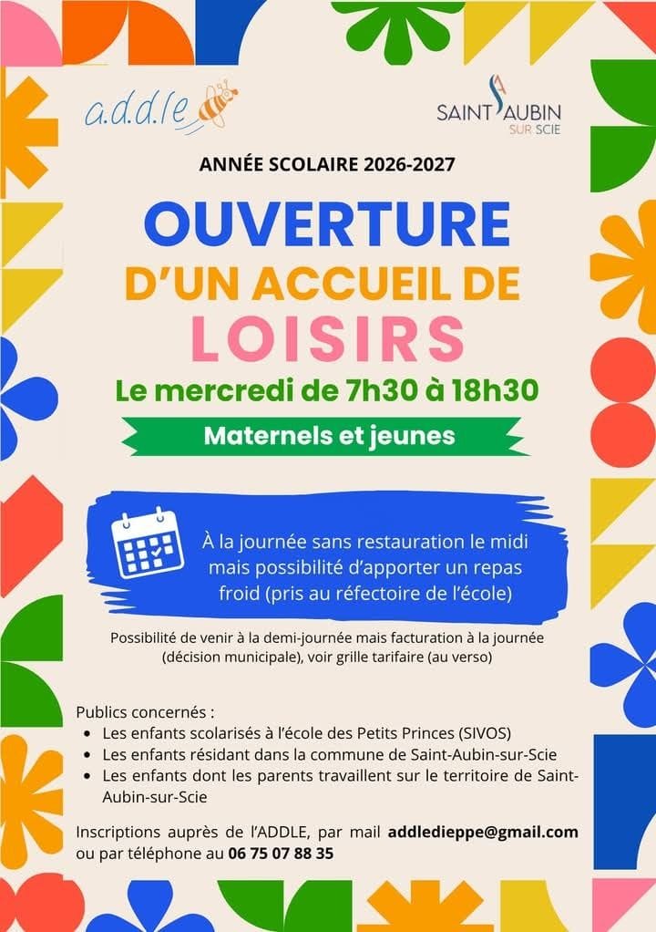 OUVERTURE: ACCUEIL DE LOIRSIRS LE MERCREDI
